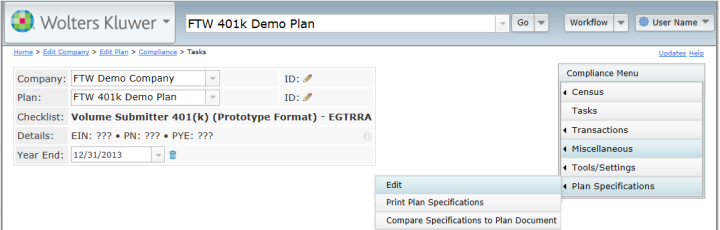 Compliance Software User Guide